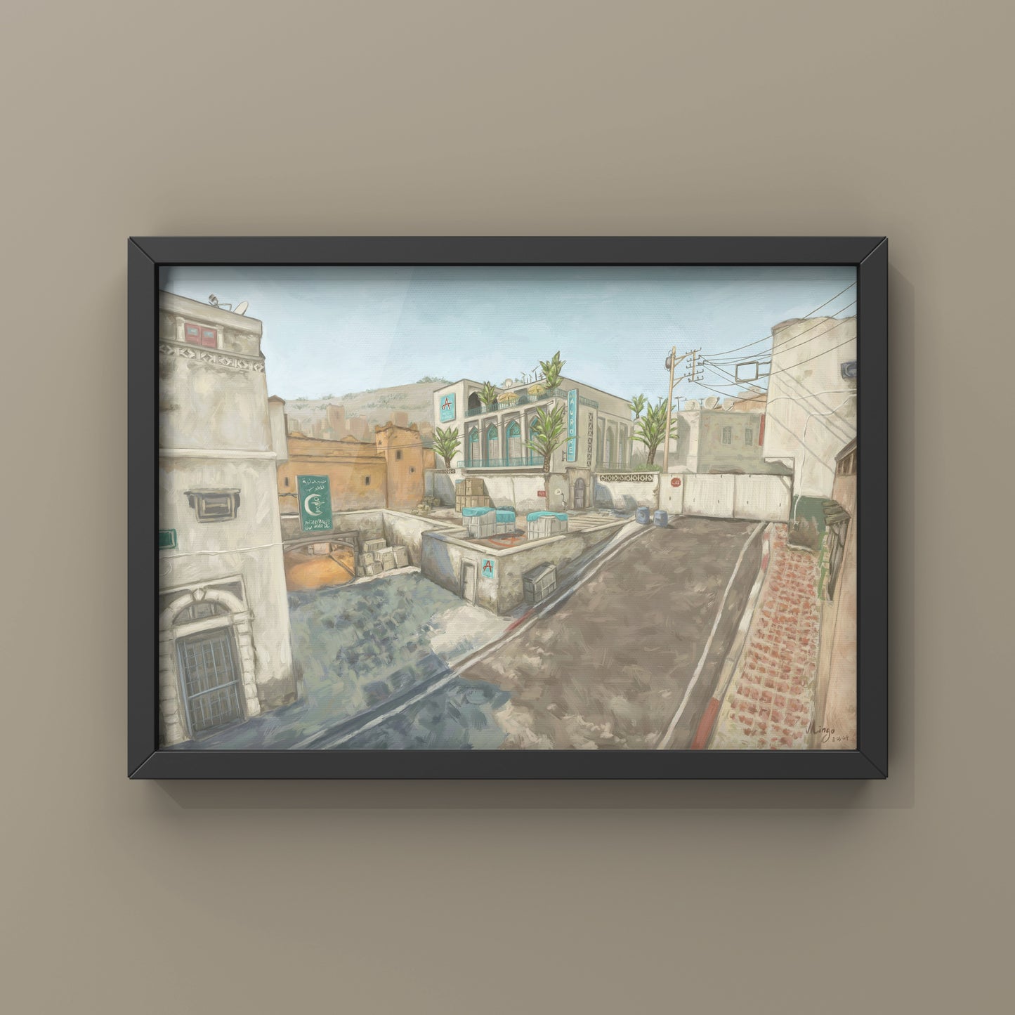 CS2 Dust 2 A Site Landscape Oil Painting | CSGO Merch | Postcard | CS2 Gaming poster | Art Print | CounterStrike Art | By MingoArt