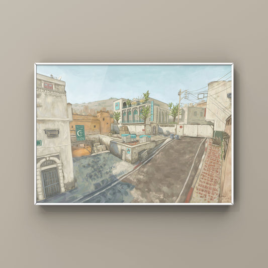 CS2 Dust 2 A Site Landscape Oil Painting | CSGO Merch | Postcard | CS2 Gaming poster | Art Print | CounterStrike Art | By MingoArt