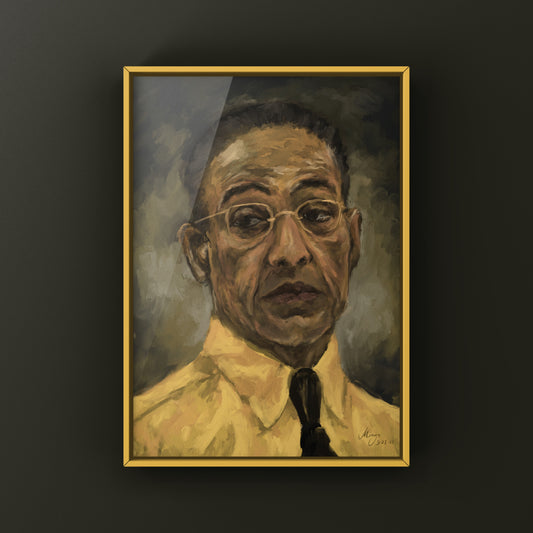 Breaking Bad Gus Fring Oil Portrait | Better Call Saul Print | TV Series Poster Print | Office Wall Decor | Gift for him | By MingoArt