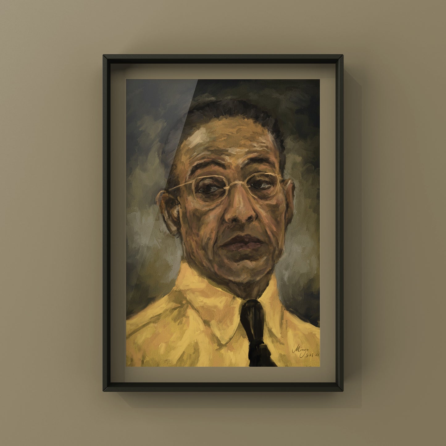 Breaking Bad Gus Fring Oil Portrait | Better Call Saul Print | TV Series Poster Print | Office Wall Decor | Gift for him | By MingoArt