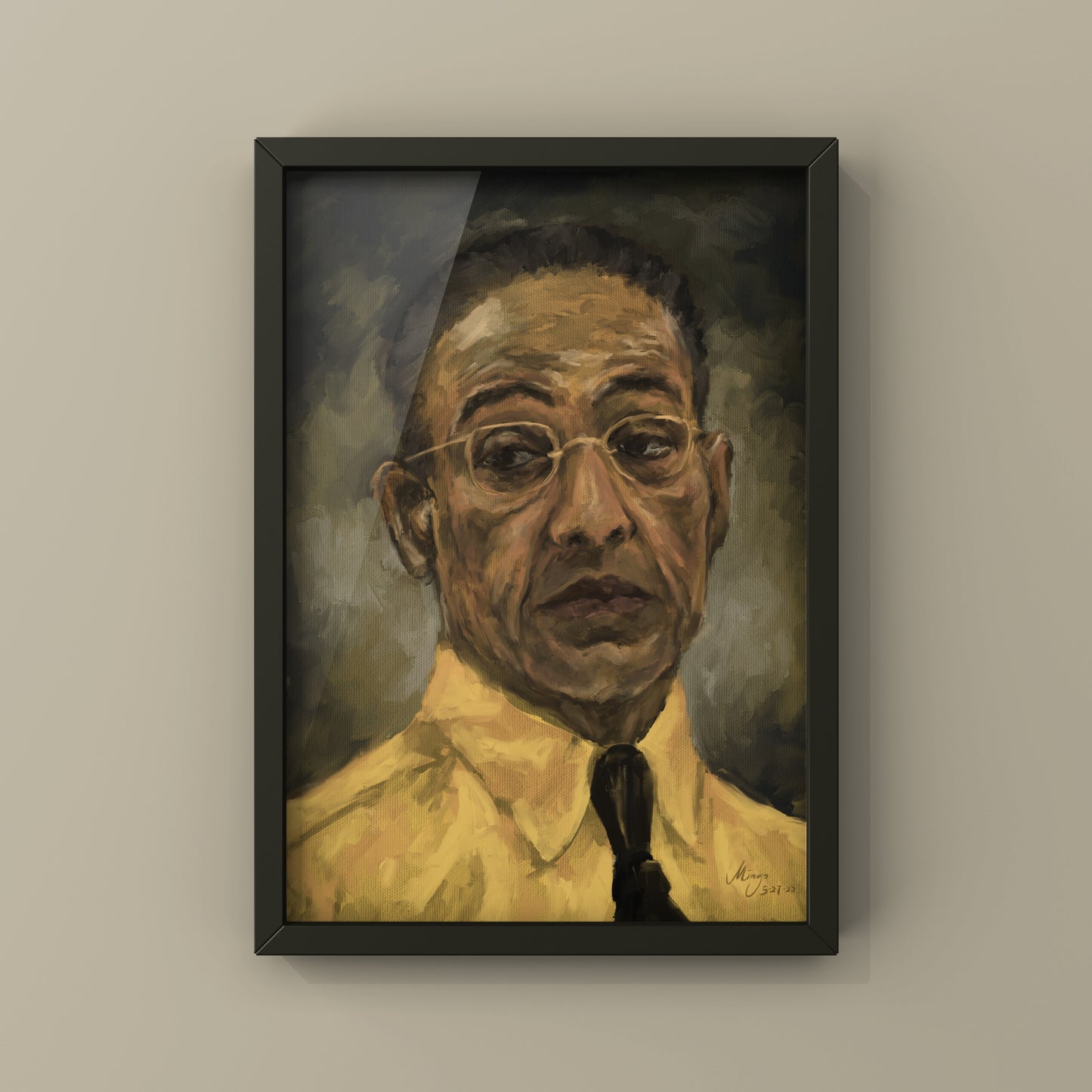 Breaking Bad Gus Fring Oil Portrait | Better Call Saul Print | TV Series Poster Print | Office Wall Decor | Gift for him | By MingoArt