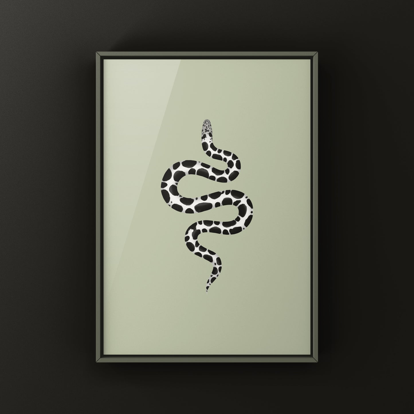 Anerythristic Kenyan Sand Boa art print by The Silk Ranch showing detailed snake illustration on white background.