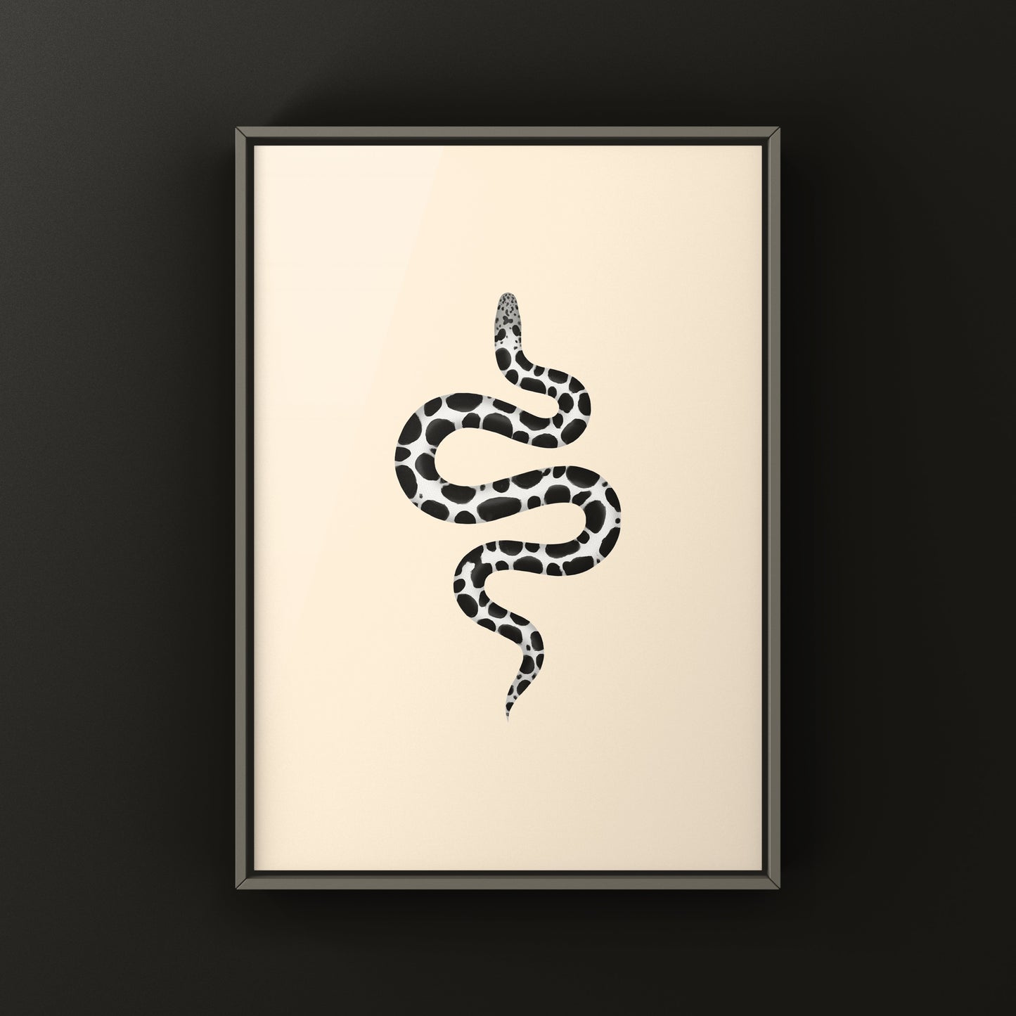 Anerythristic Kenyan Sand Boa art print featuring detailed illustration of Gongylophis colubrinus from The Silk Ranch