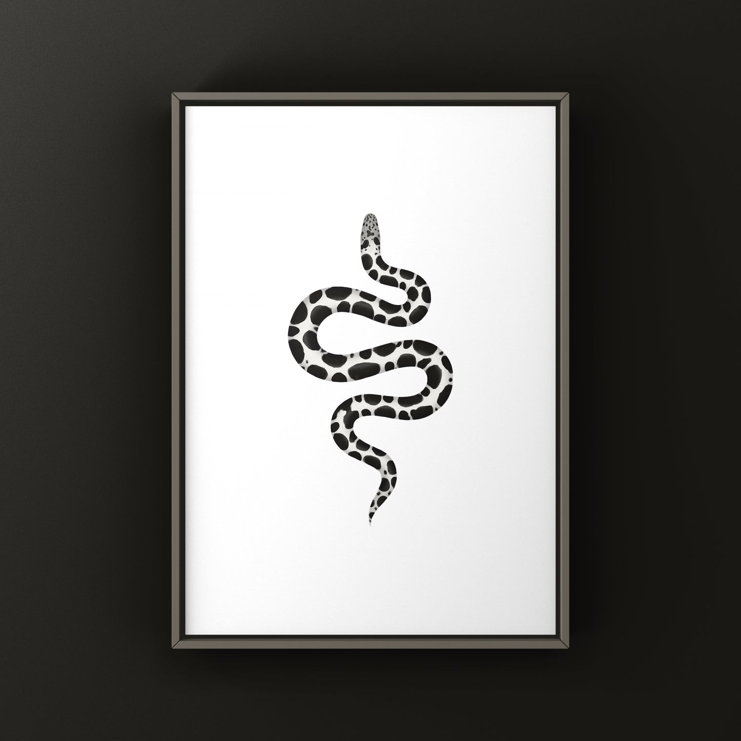 Anerythristic Kenyan Sand Boa art print by The Silk Ranch showing detailed snake illustration on textured paper.