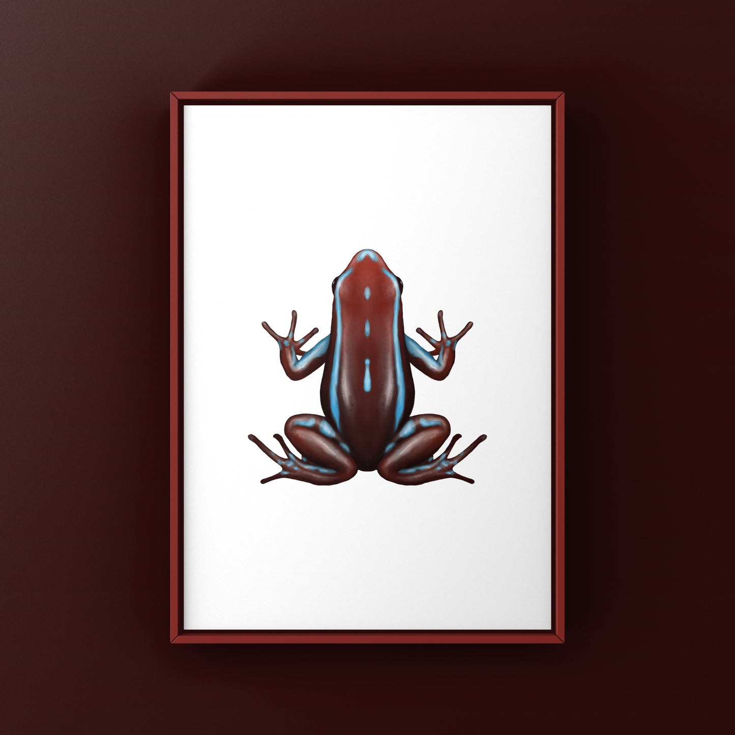 Colorful Ankas Anthony’s Poison Arrow Frog art print by The Silk Ranch featuring vibrant amphibian illustration on paper.
