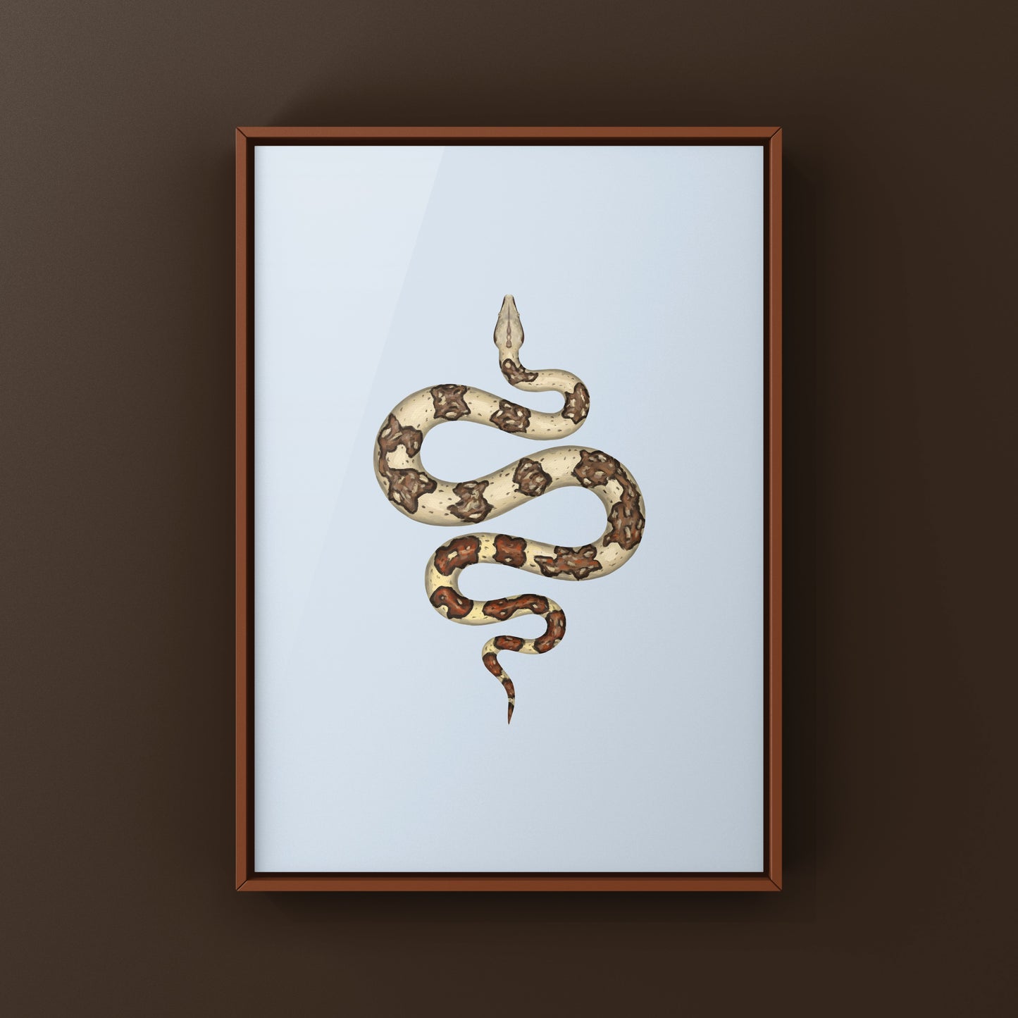 Jungle Colombian Red Tail Boa Art Print by The Silk Ranch featuring detailed illustration of Boa imperator with lush jungle background.