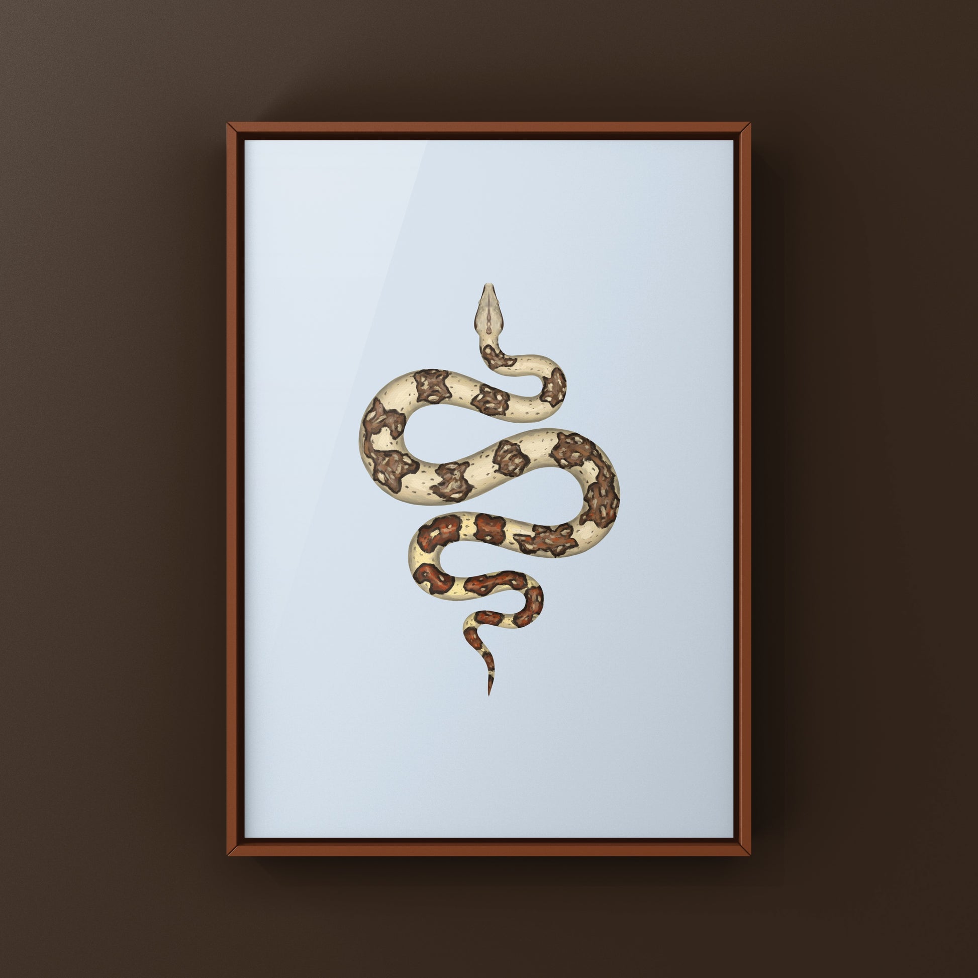 Jungle Colombian Red Tail Boa Art Print by The Silk Ranch featuring detailed illustration of Boa imperator with lush jungle background.