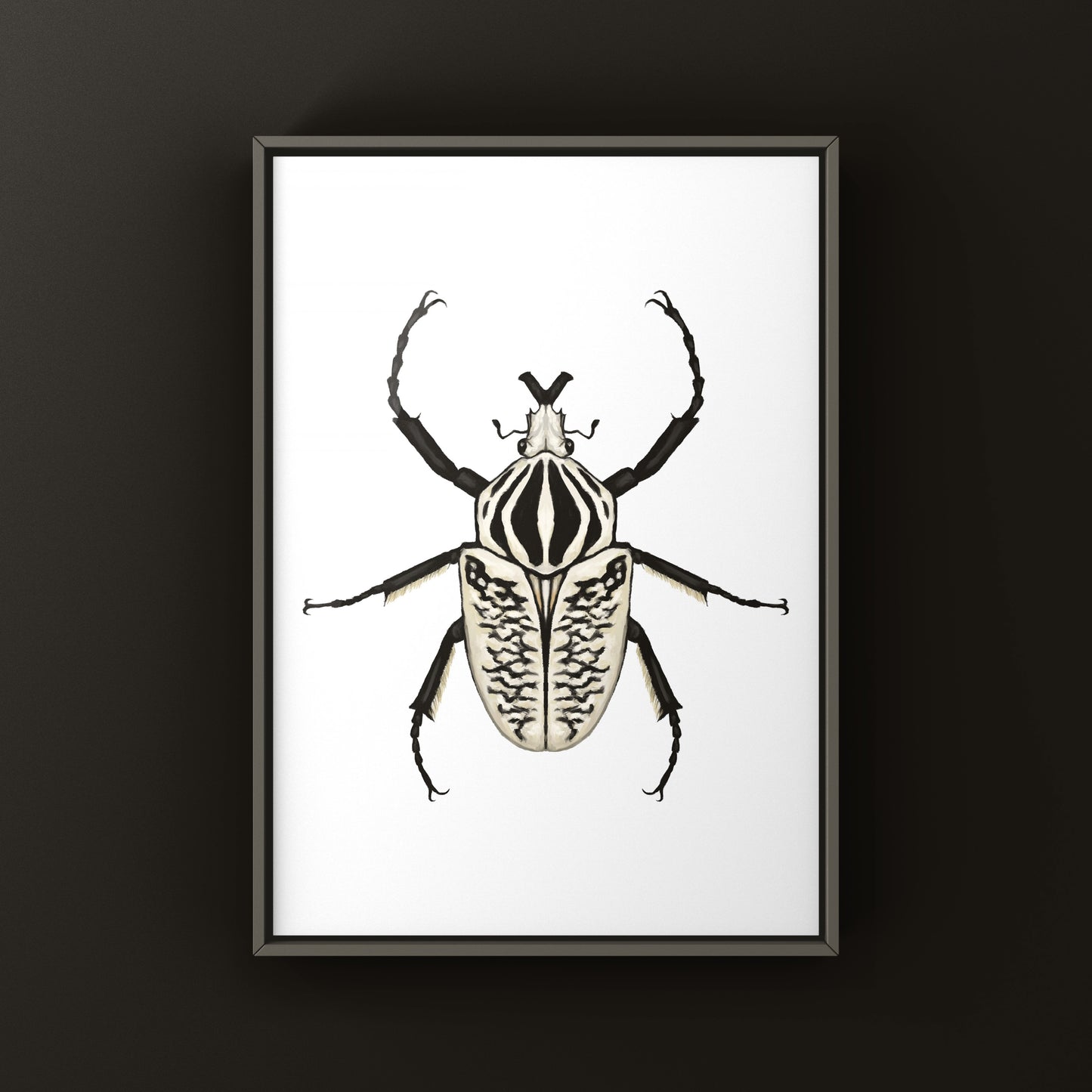 Whitemark Goliath Beetle Art Print (Goliathus albosignatus) from The Silk Ranch
