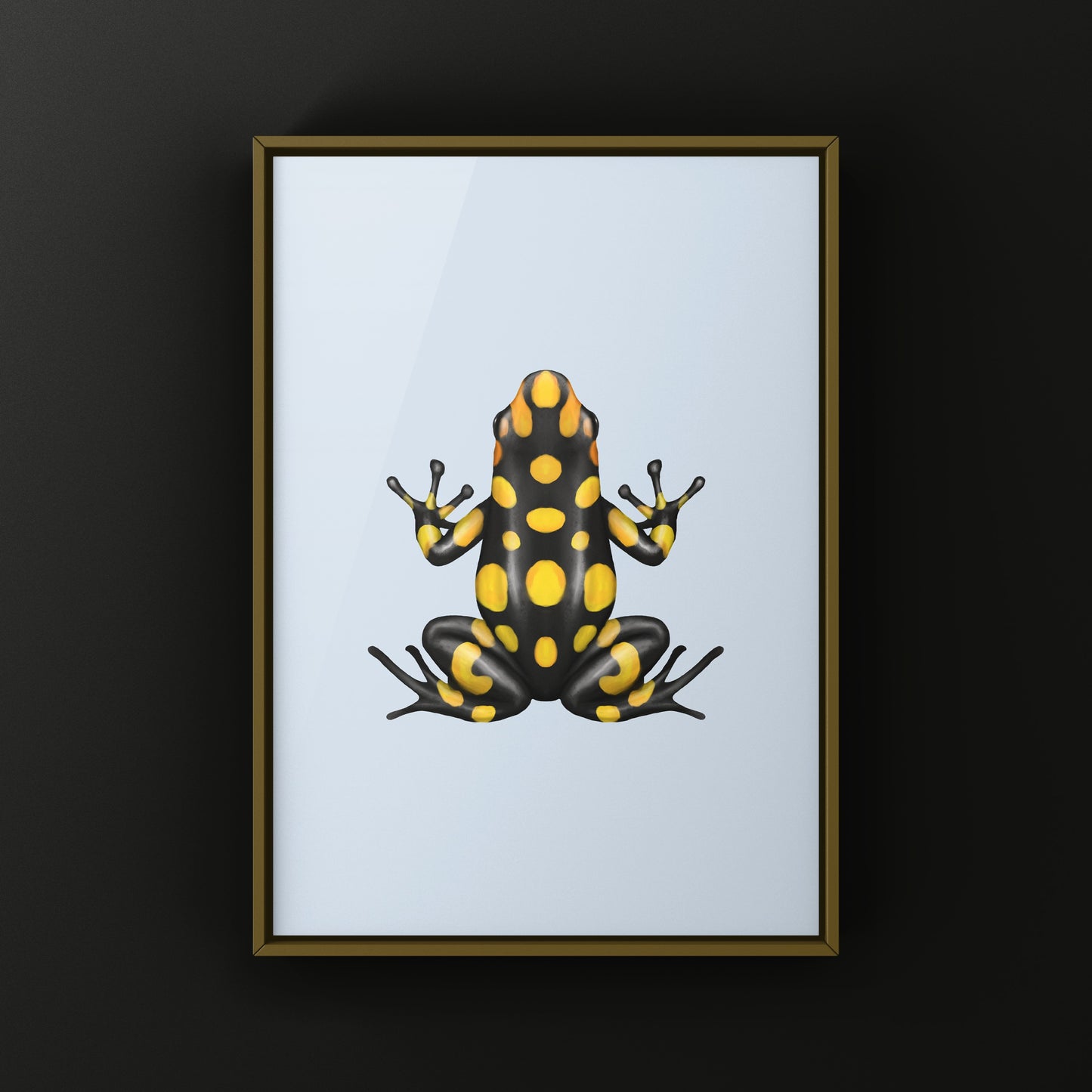 Colorful Pacasi Harlequin Poison Frog art print by The Silk Ranch showcasing vibrant amphibian artwork on high-quality paper.
