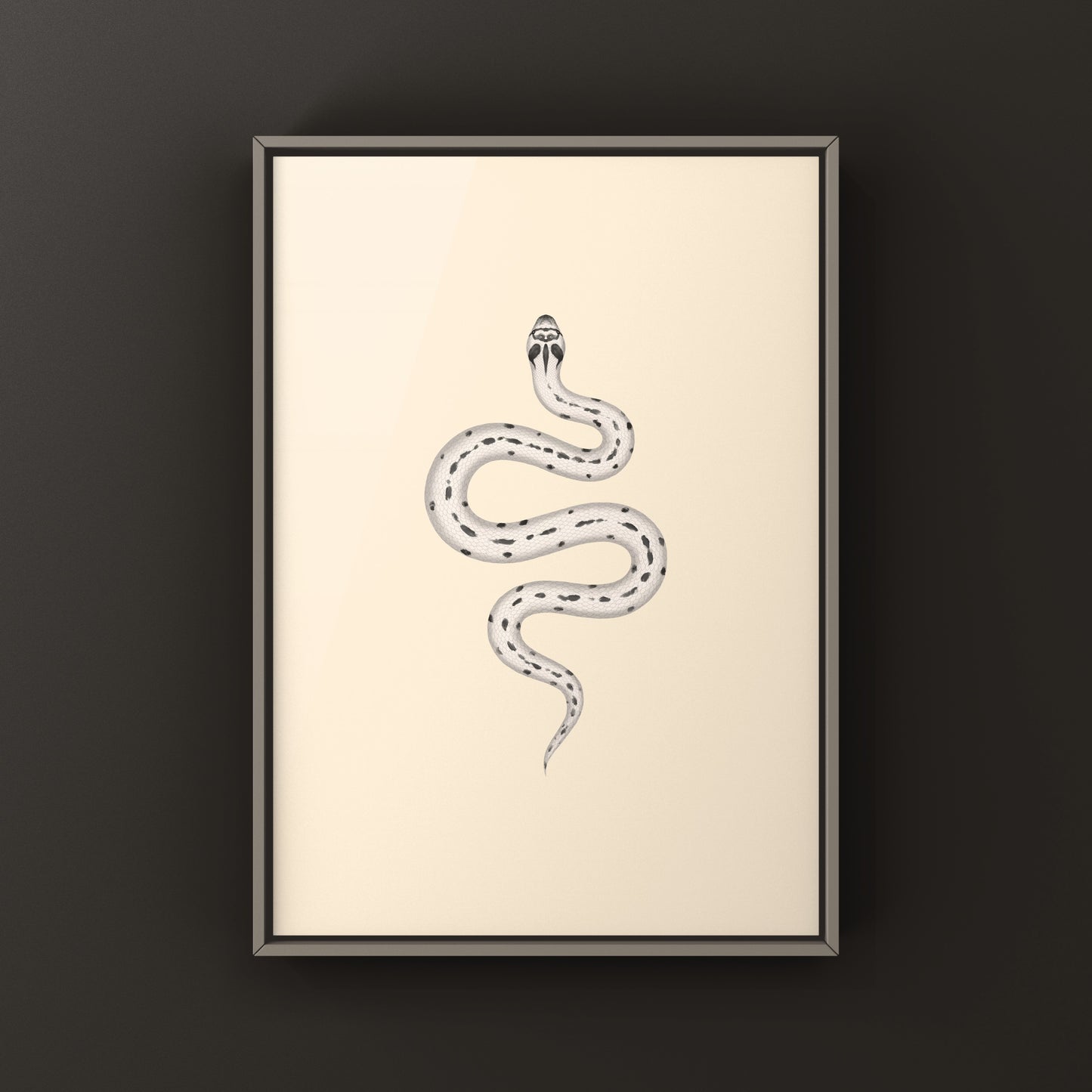 Art print of a Western Hognose Snake (Heterodon nasicus) titled Super Arctic Anaconda by The Silk Ranch.