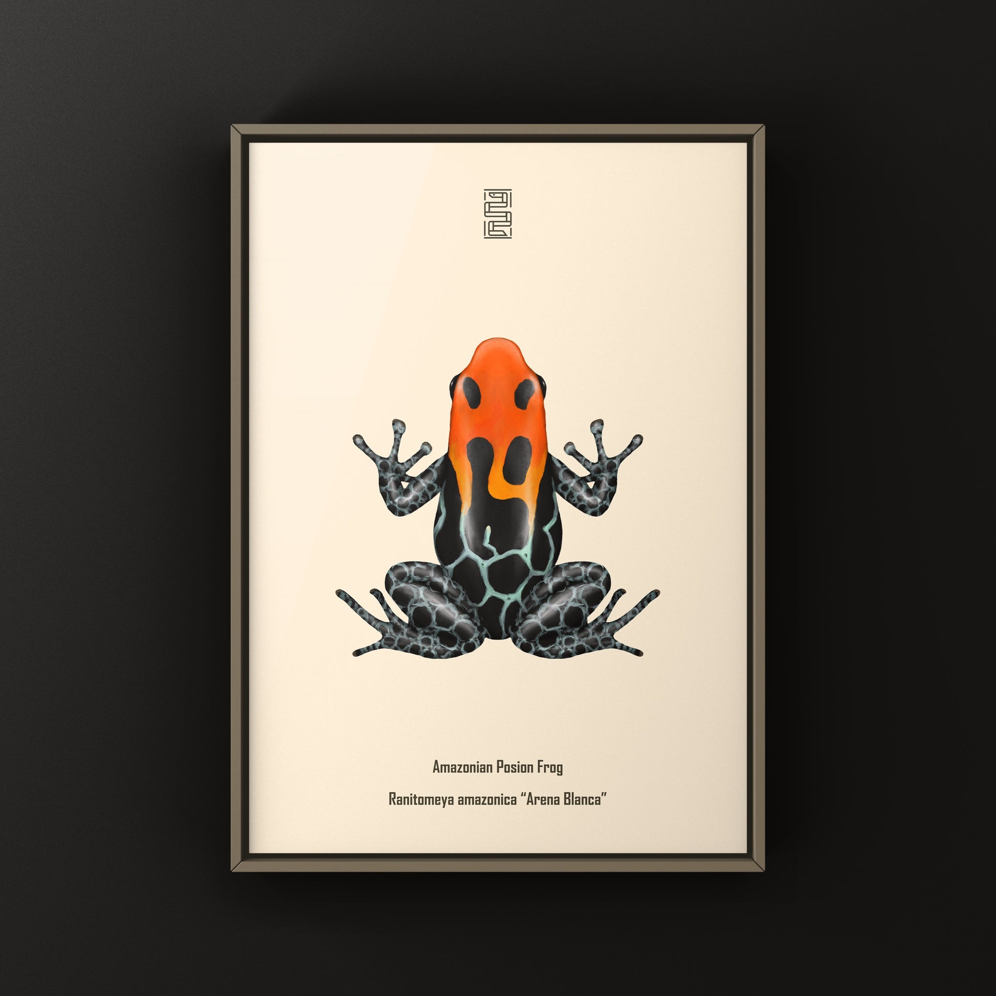 Colorful Ranitomeya amazonica poison frog art print by The Silk Ranch showcasing vibrant tropical amphibian artwork.