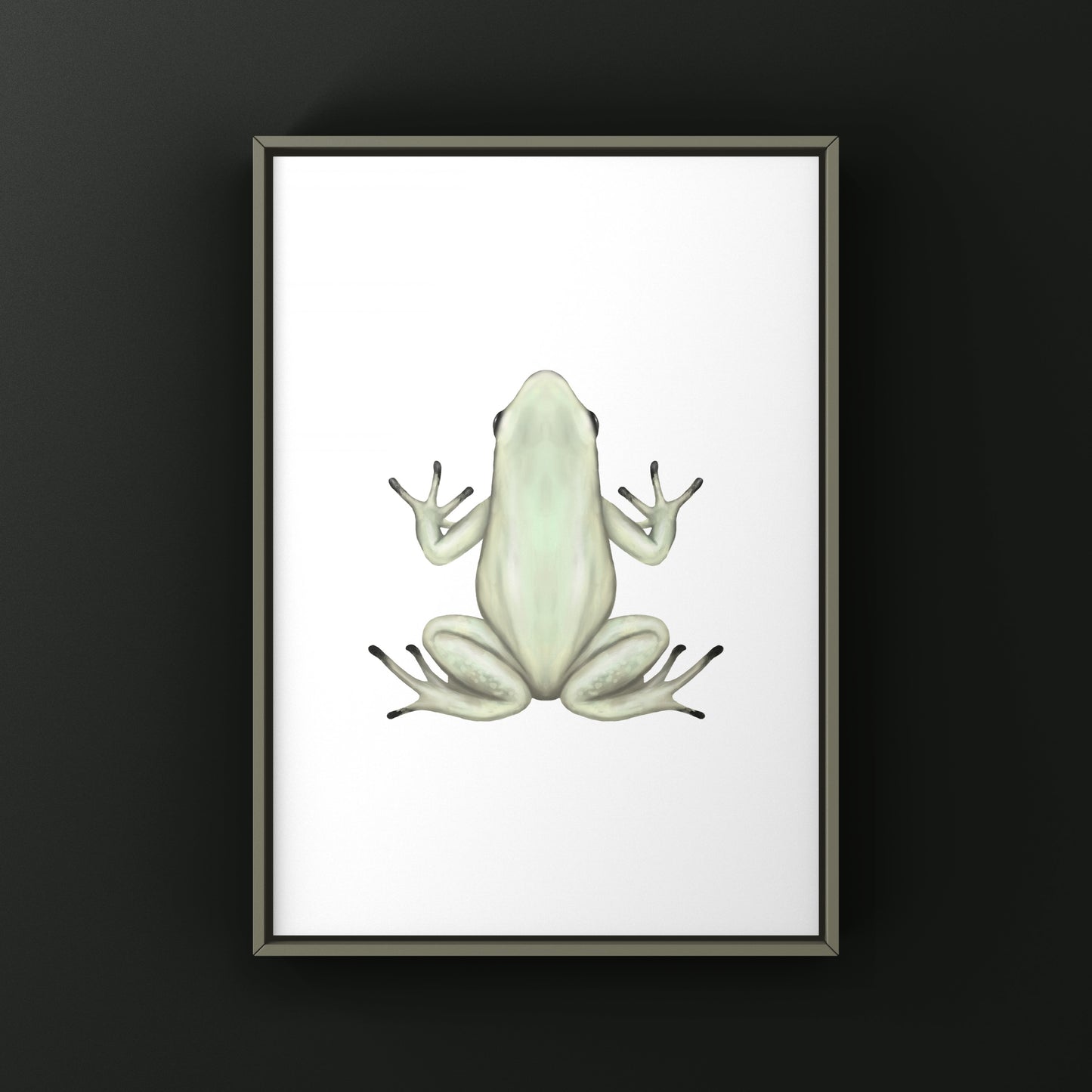 Mint golden poison frog art print by The Silk Ranch featuring a vibrant Phyllobates terribilis illustration on white background.
