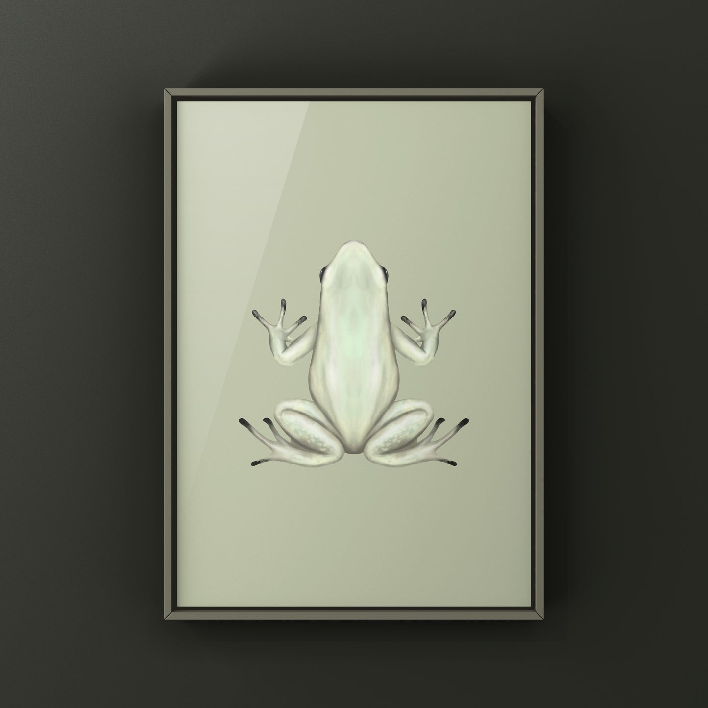 Mint Golden Poison Frog art print by The Silk Ranch showing vibrant Phyllobates terribilis frogs on a detailed background.