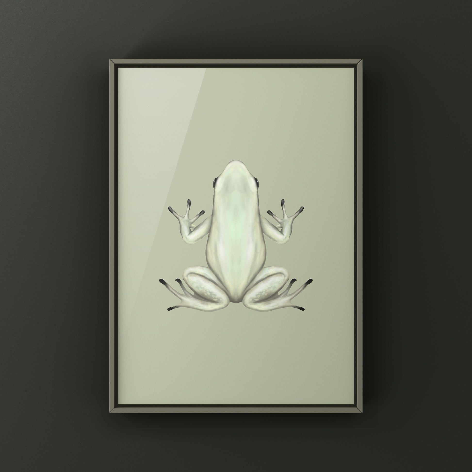 Mint Golden Poison Frog art print by The Silk Ranch showing vibrant Phyllobates terribilis frogs on a detailed background.