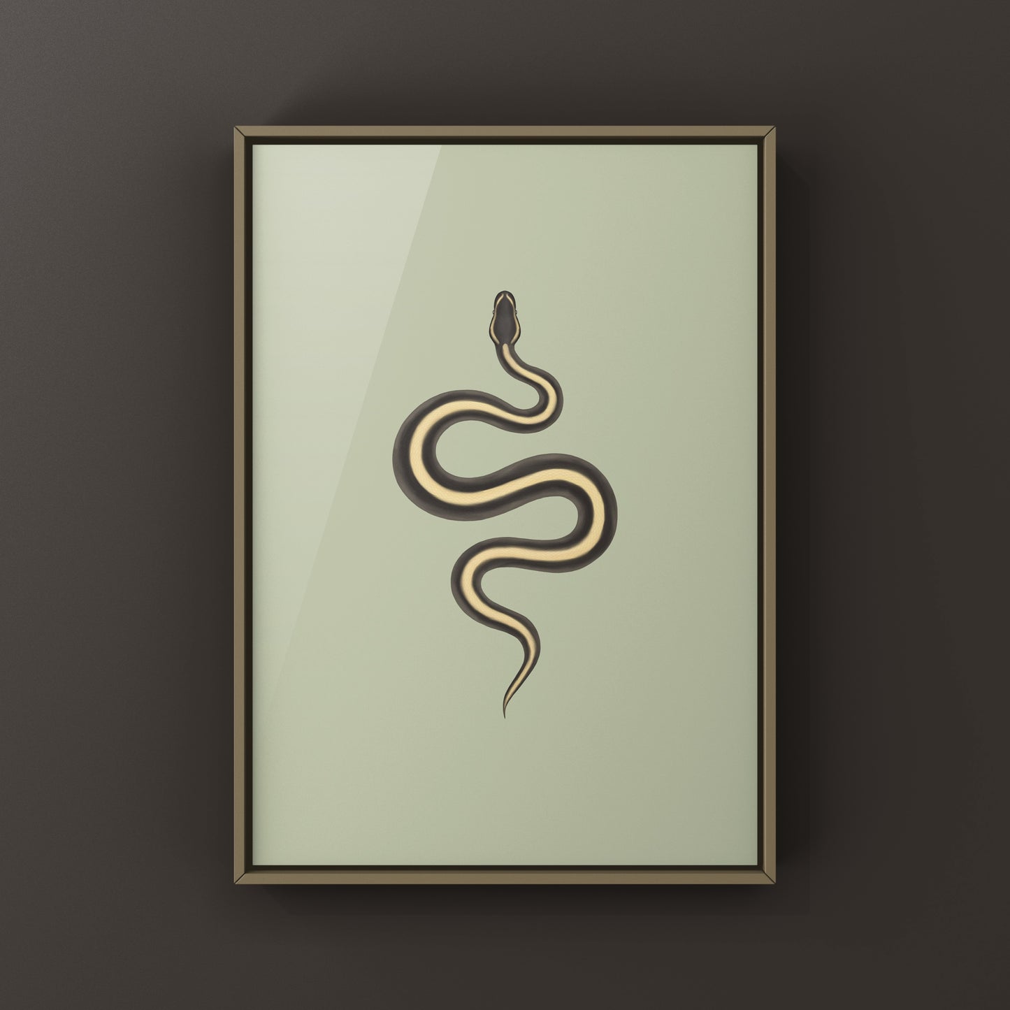 Mojave Genetic Stripe Ball Python Art Print (Python regius)