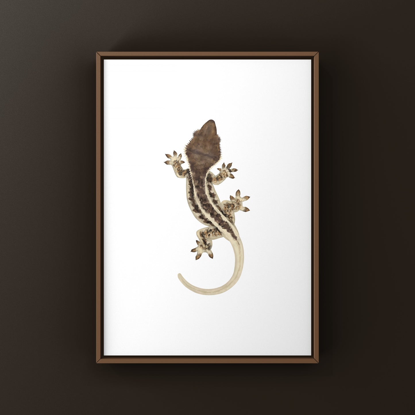 Frappuccino Crested Gecko Art Print (Correlophus ciliatus)