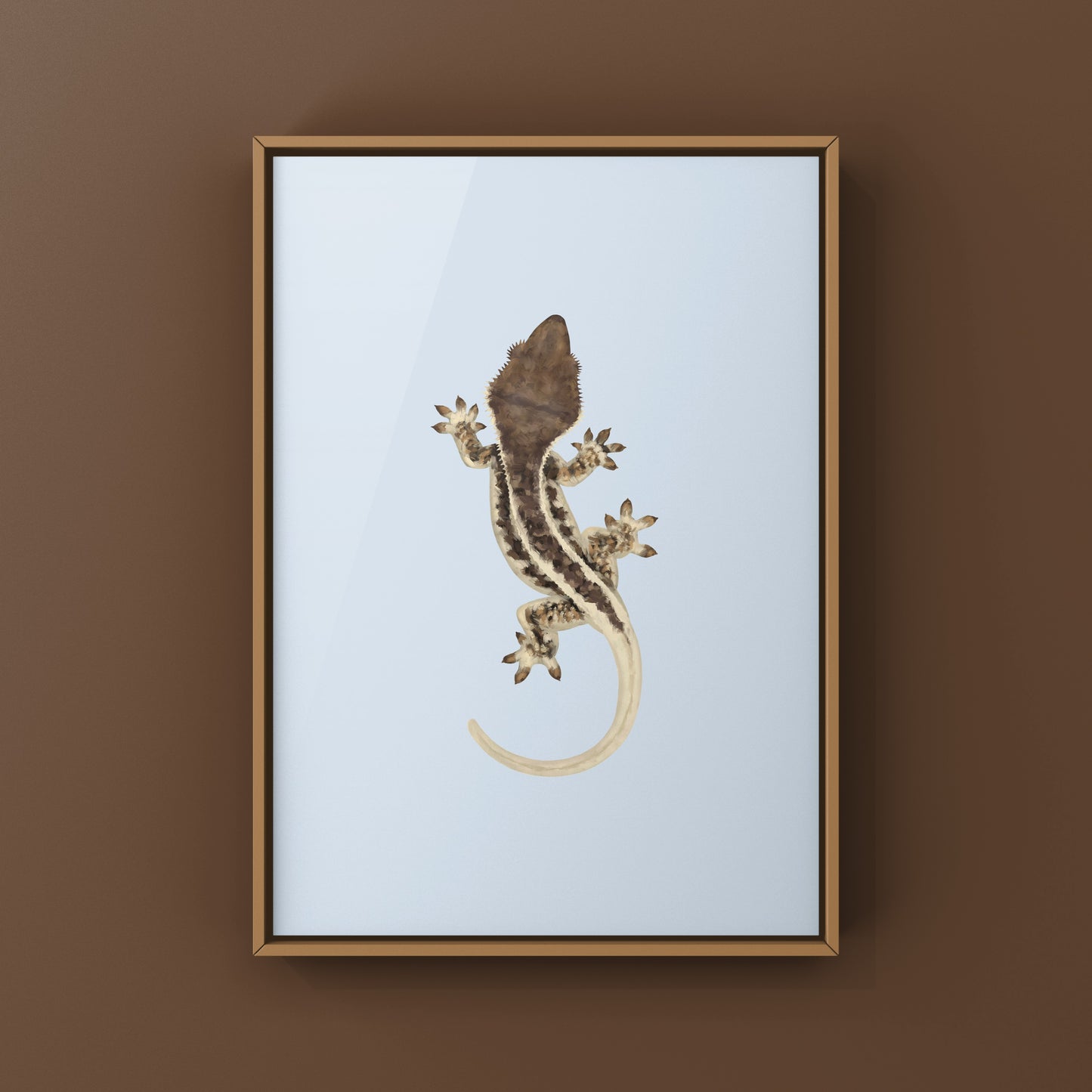 Frappuccino Crested Gecko Art Print (Correlophus ciliatus)