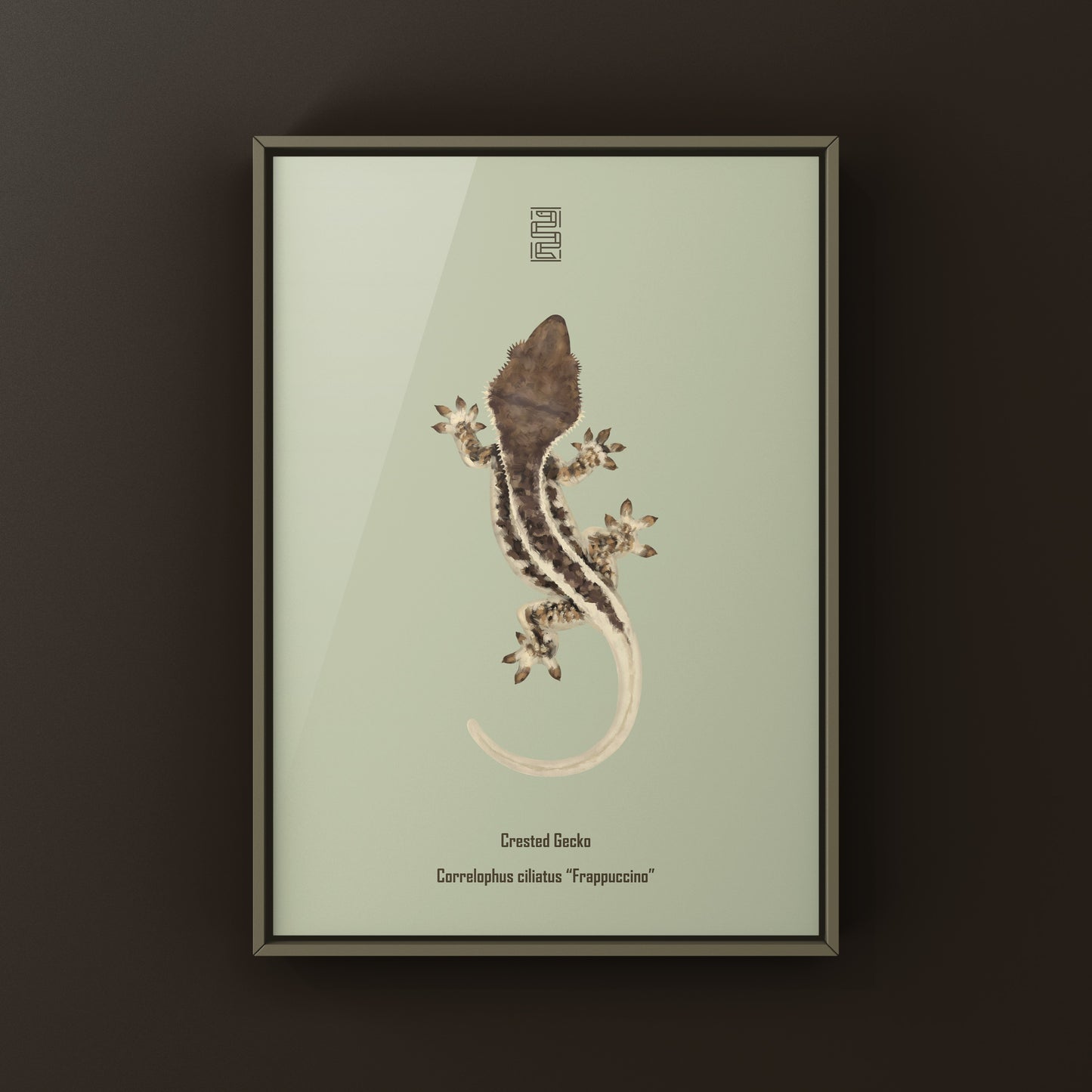 Frappuccino Crested Gecko Art Print (Correlophus ciliatus)