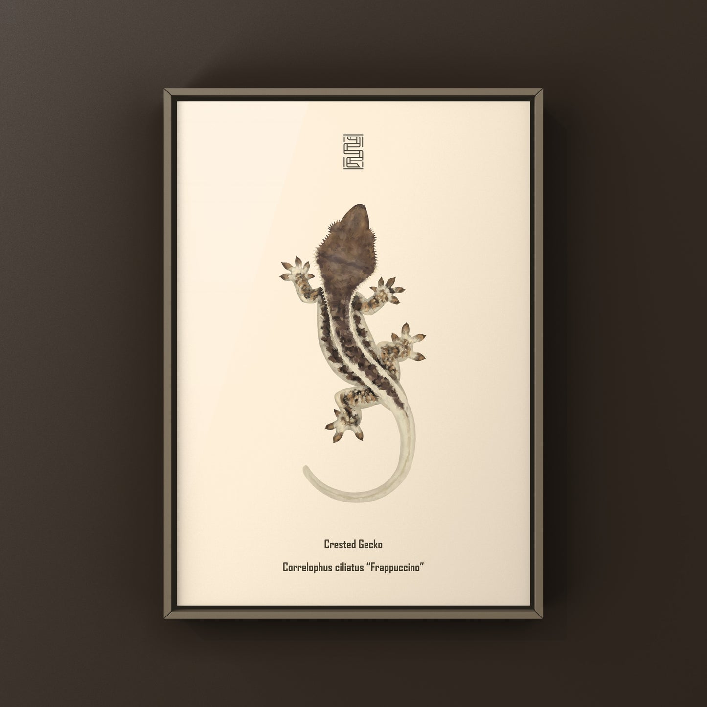 Frappuccino Crested Gecko Art Print (Correlophus ciliatus)