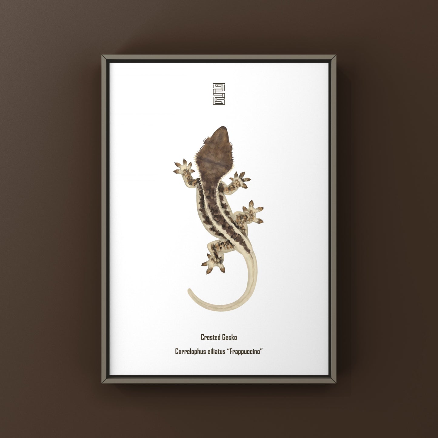 Frappuccino Crested Gecko Art Print (Correlophus ciliatus)
