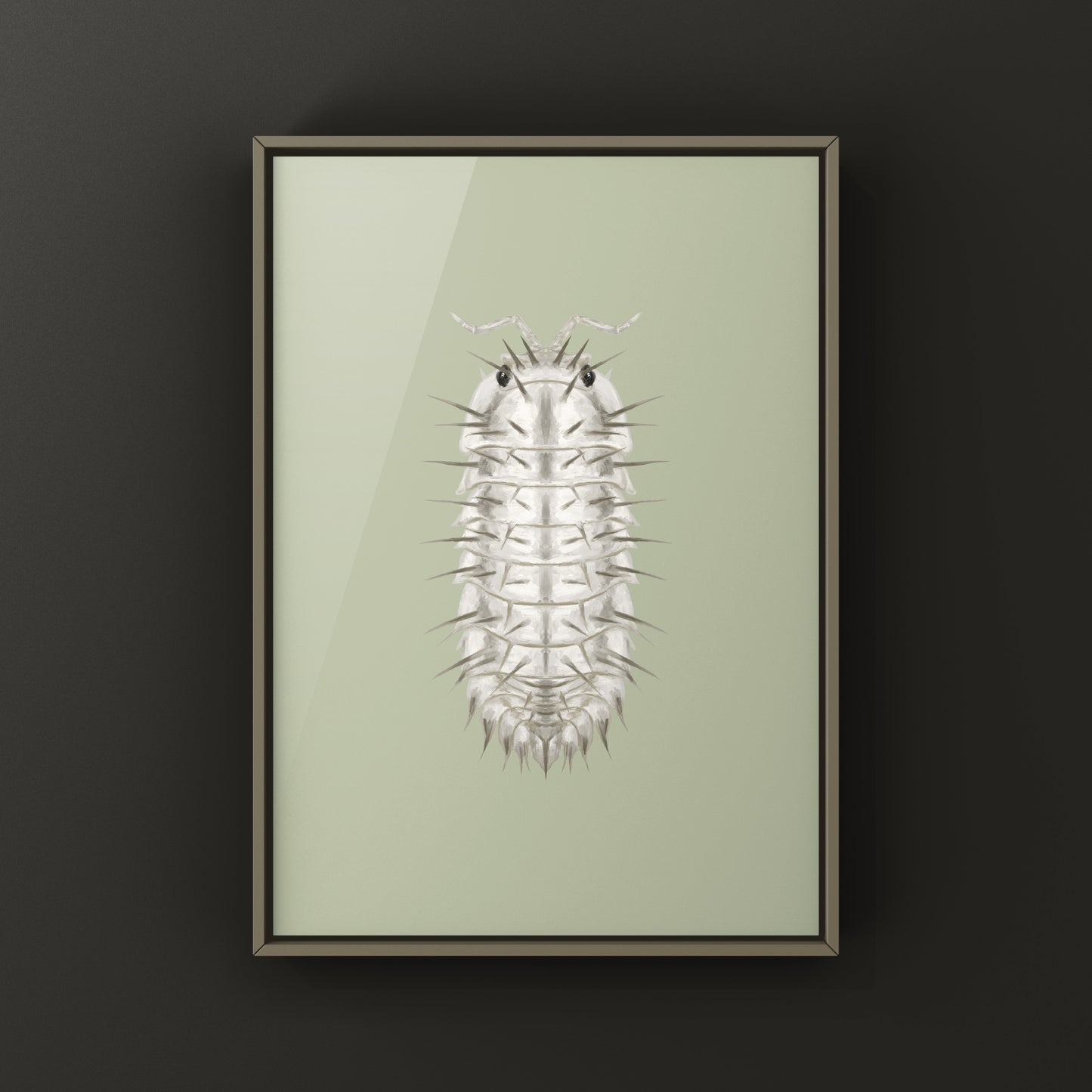 Ivory Spiky Isopod Art Print (Lareola sp. Ivory Spiky)