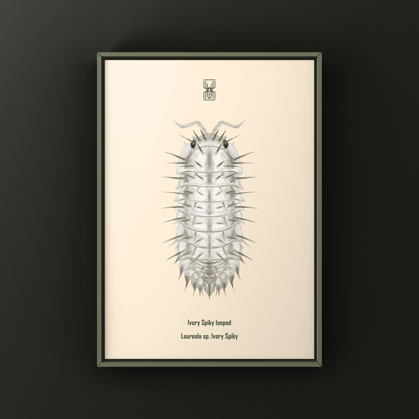 Ivory Spiky Isopod Art Print (Lareola sp. Ivory Spiky)