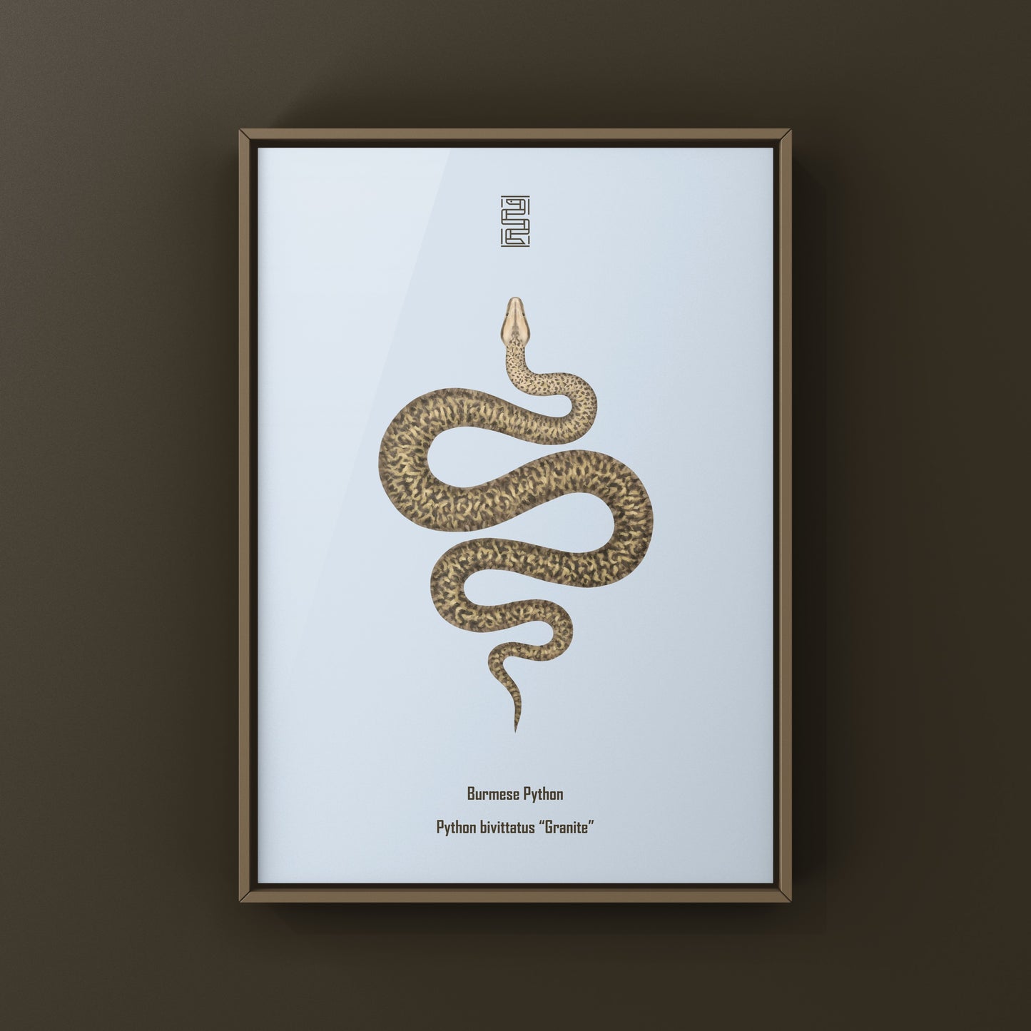 Granite Burmese Python Art Print (Python bivittatus)