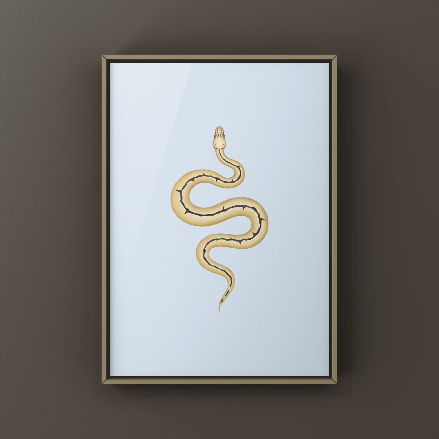 Bumblebee Clown Ball Python Art Print (Python regius)