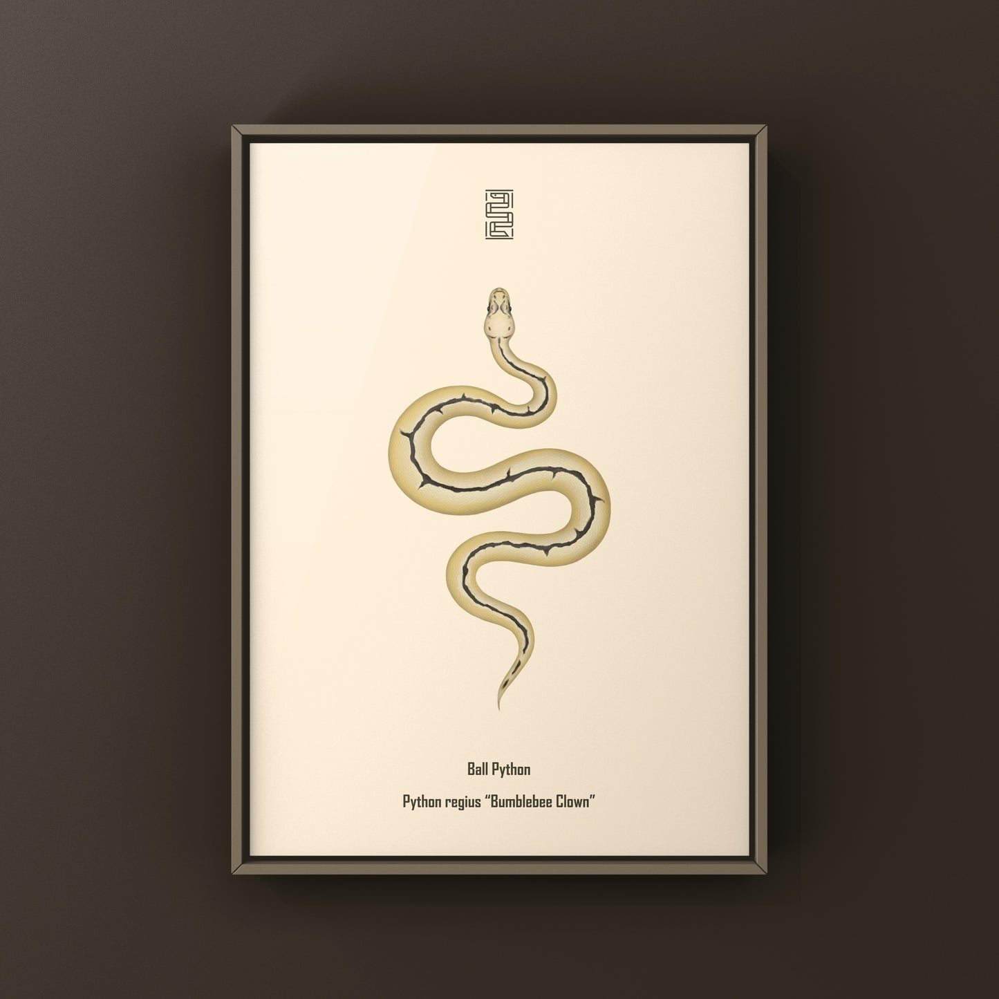 Bumblebee Clown Ball Python Art Print (Python regius)