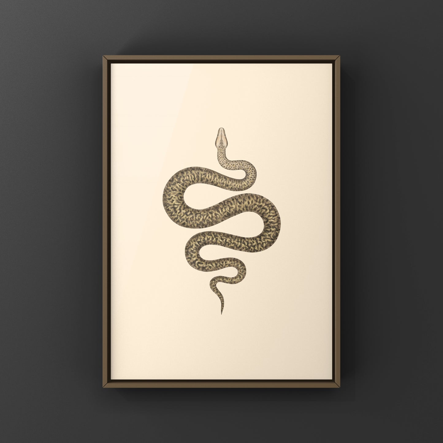 Granite Burmese Python Art Print (Python bivittatus)