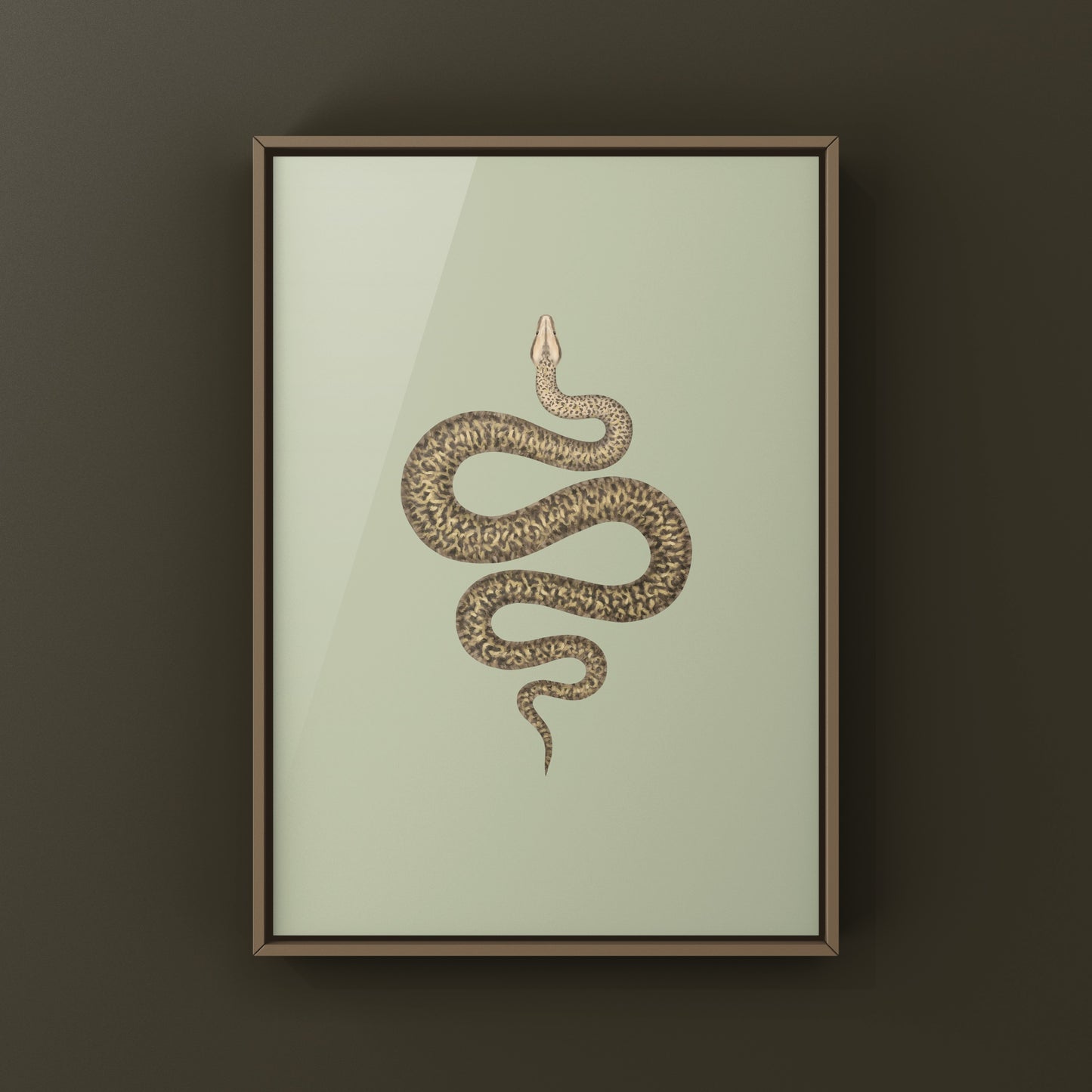Granite Burmese Python Art Print (Python bivittatus)
