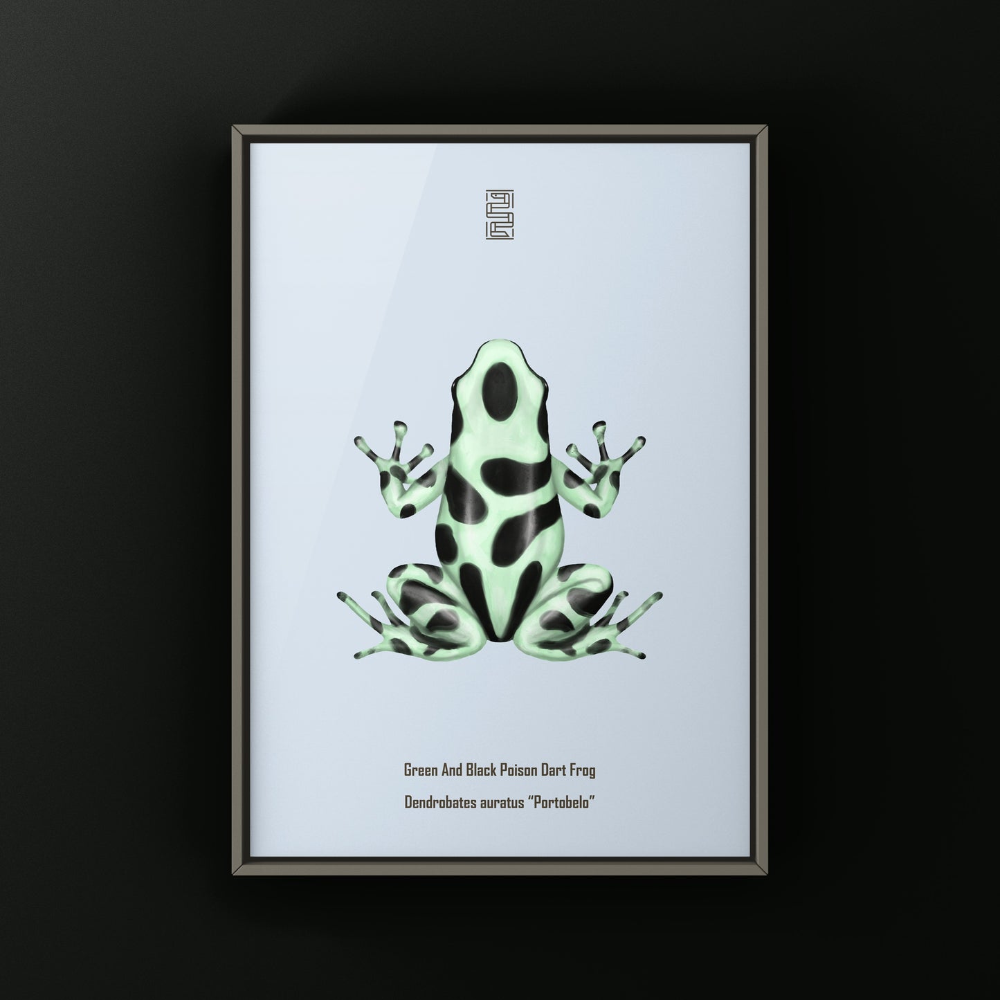Portobelo Green And Black Poison Dart Frog Art Print (Dendrobates auratus)