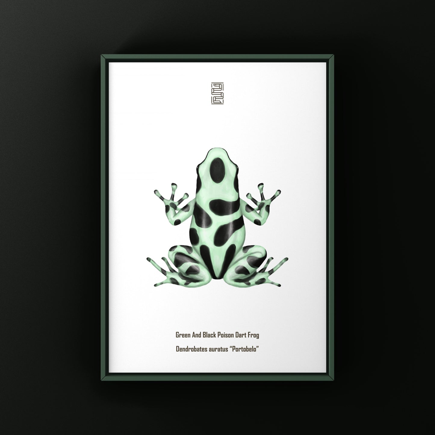 Portobelo Green And Black Poison Dart Frog Art Print (Dendrobates auratus)