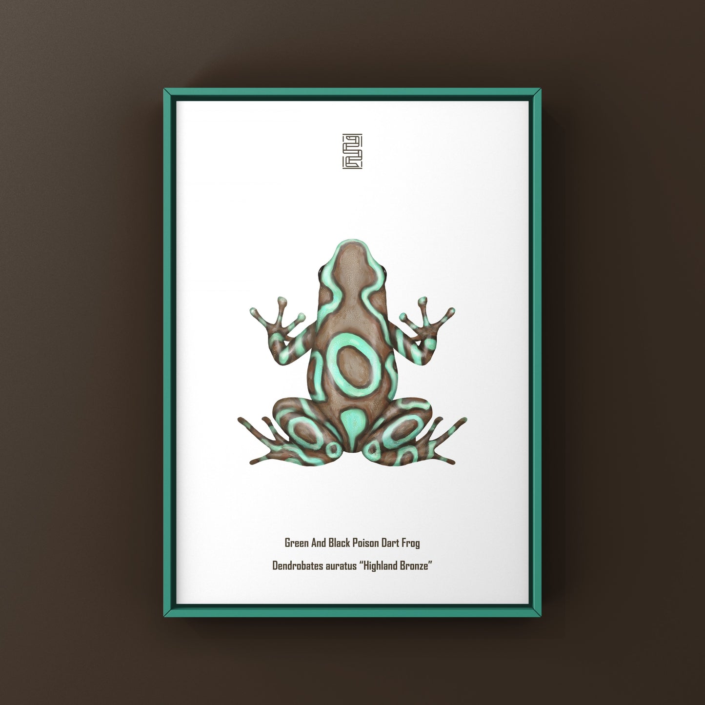Highland Bronze Green And Black Poison Dart Frog Art Print (Dendrobates auratus)