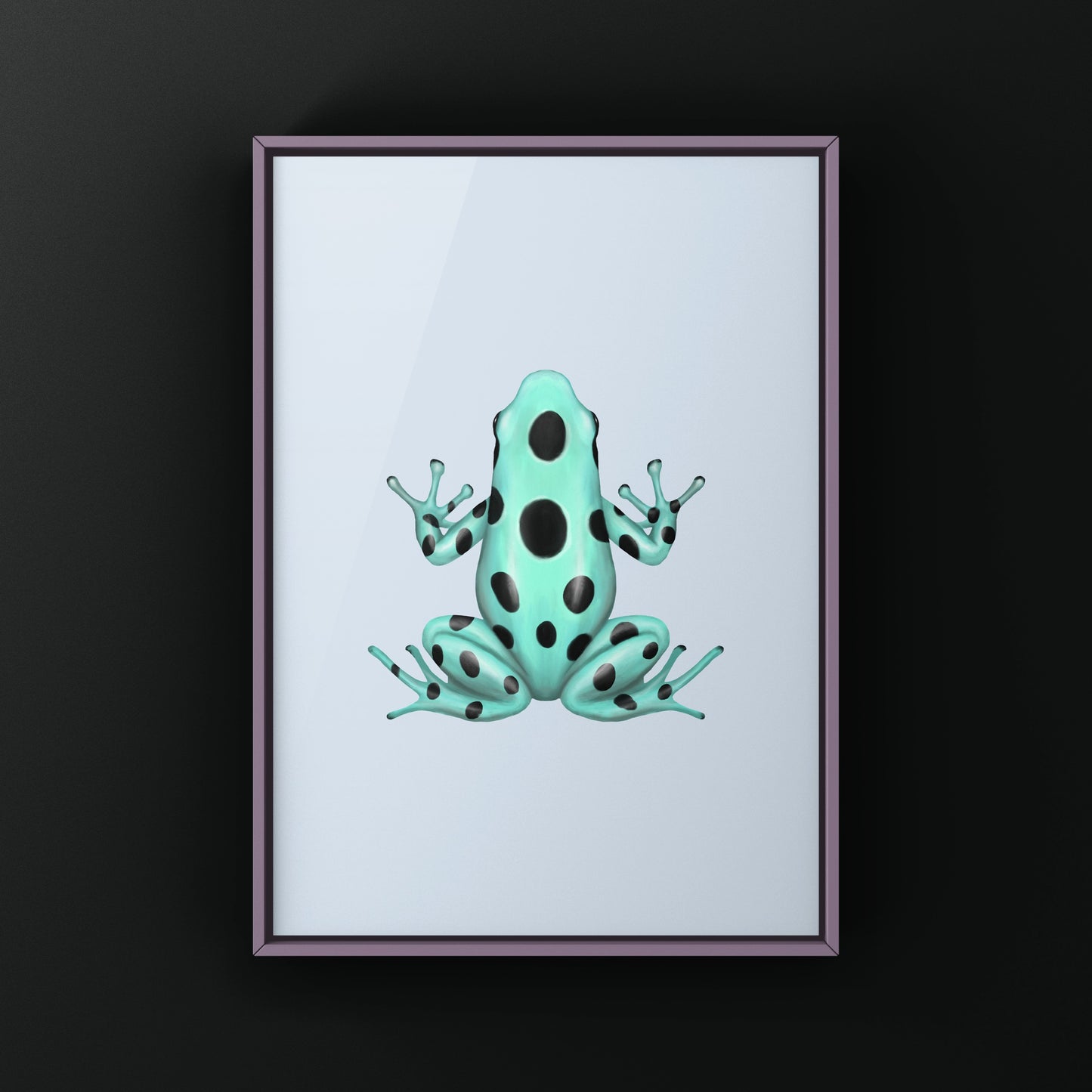 Microspot Green And Black Poison Dart Frog (Dendrobates auratus) Photographic Art Print from The Silk Ranch