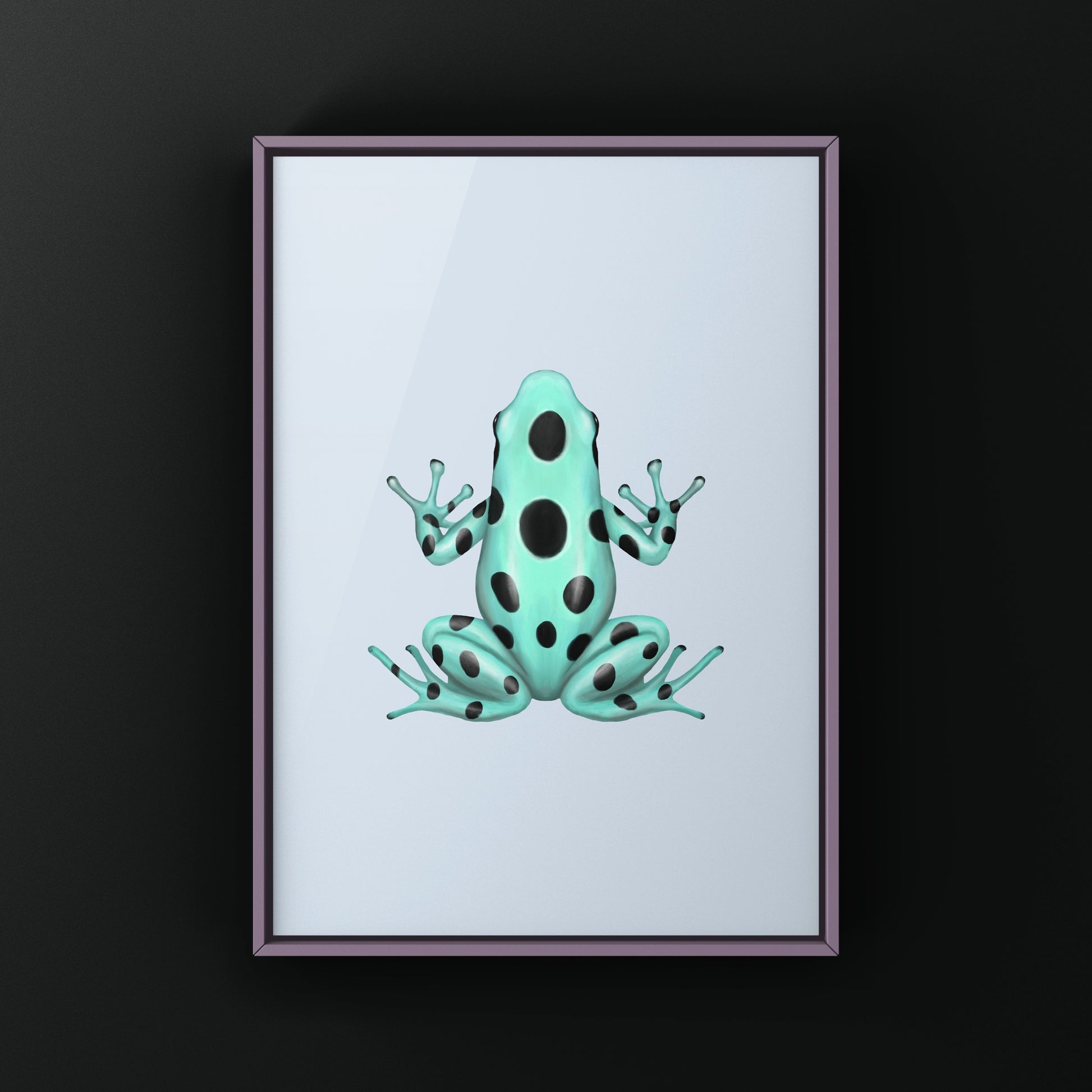 Microspot Green And Black Poison Dart Frog (Dendrobates auratus) Photographic Art Print from The Silk Ranch