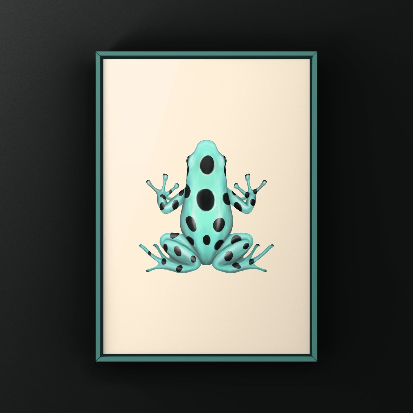 Microspot Green And Black Poison Dart Frog (Dendrobates auratus) Photographic Art Print from The Silk Ranch