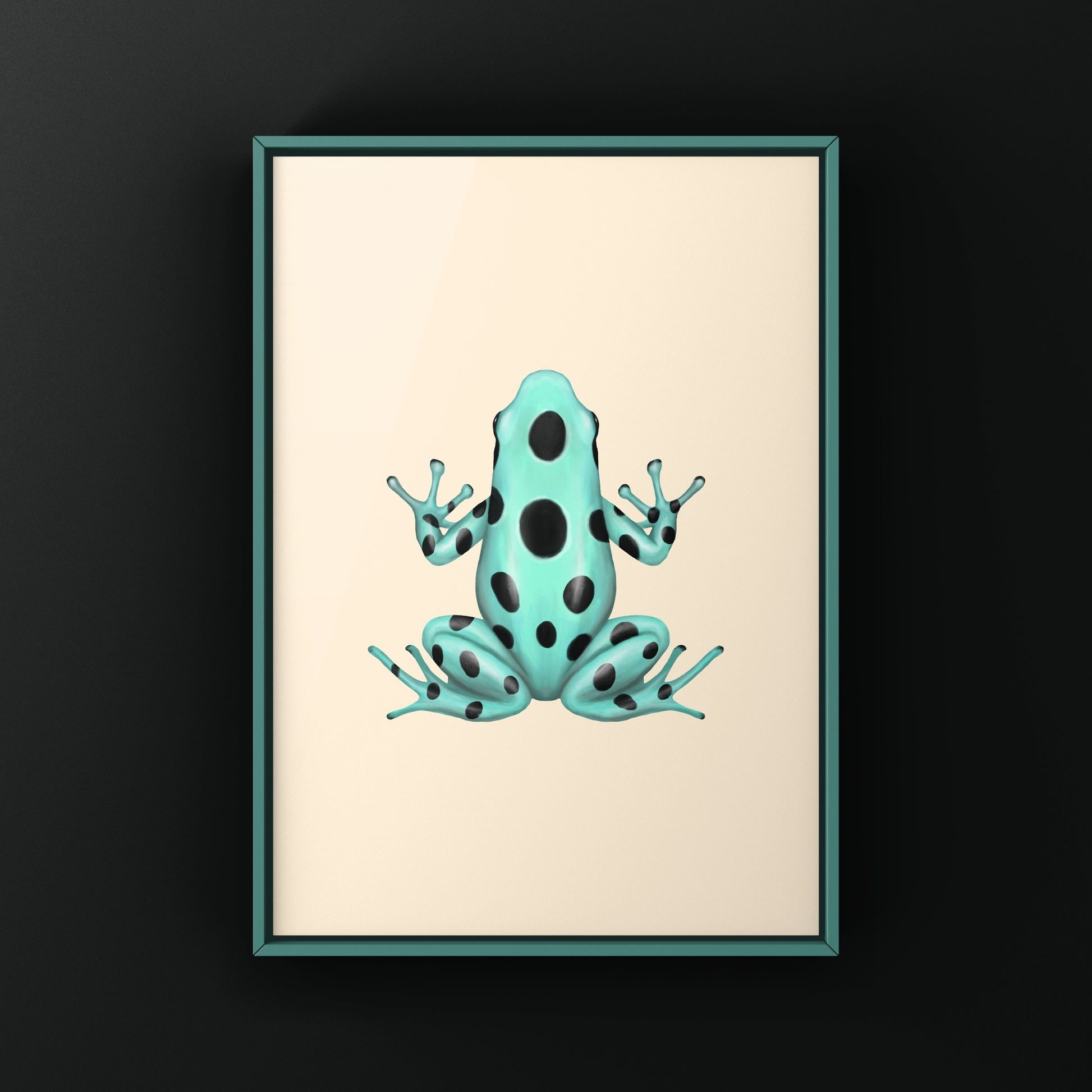 Microspot Green And Black Poison Dart Frog (Dendrobates auratus) Photographic Art Print from The Silk Ranch