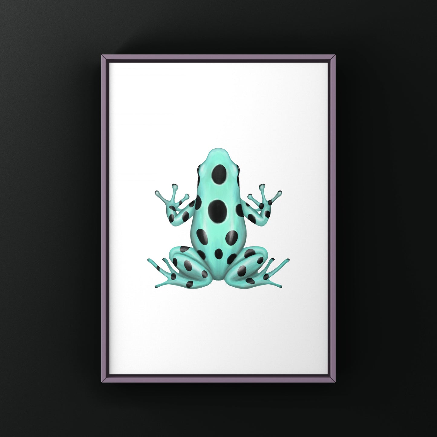 Microspot Green And Black Poison Dart Frog (Dendrobates auratus) Photographic Art Print from The Silk Ranch