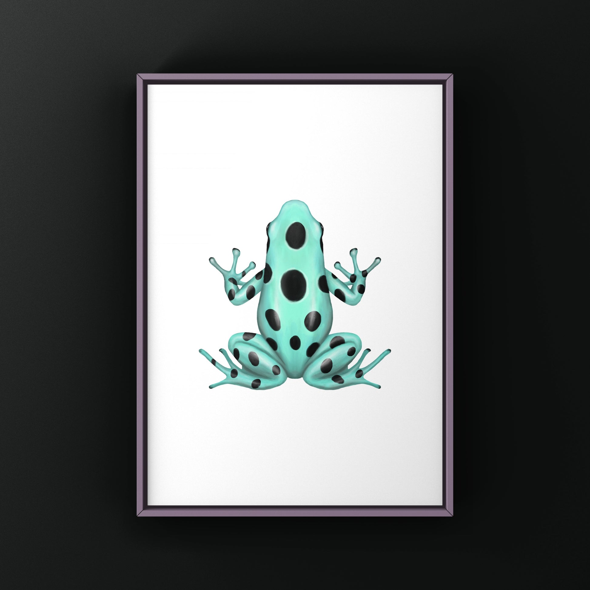 Microspot Green And Black Poison Dart Frog (Dendrobates auratus) Photographic Art Print from The Silk Ranch