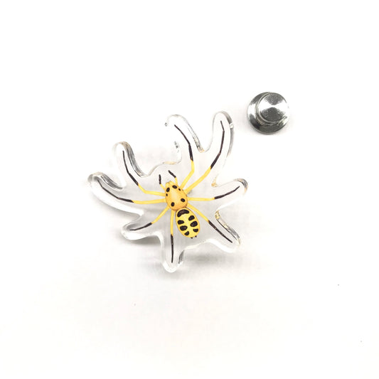 Pikachu Crab Spider (Platythomisus octomaculatus) Acrylic Pin from The Silk Ranch / The Morph Archive