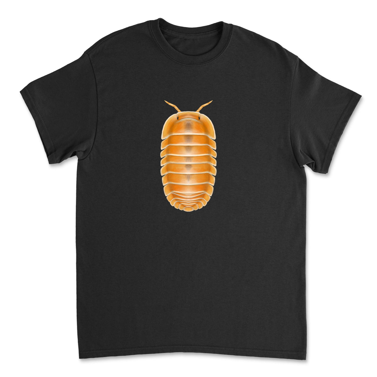 Gildan G5000 Crabby Isopod Art T-Shirt by Mingo Art featuring a detailed crab-shaped isopod illustration on a casual t-shirt
