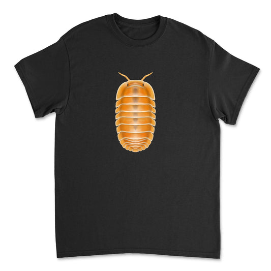 Gildan G5000 Crabby Isopod Art T-Shirt by Mingo Art featuring a detailed crab-shaped isopod illustration on a casual t-shirt