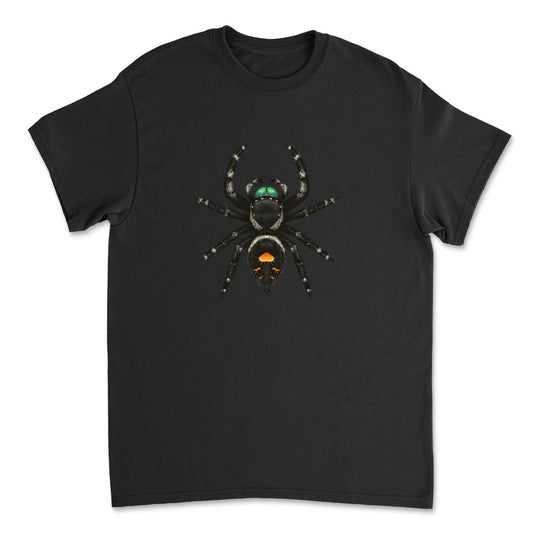 Bold Jumping Spider (Phidippus audax) Art T-Shirt from Mingo Art