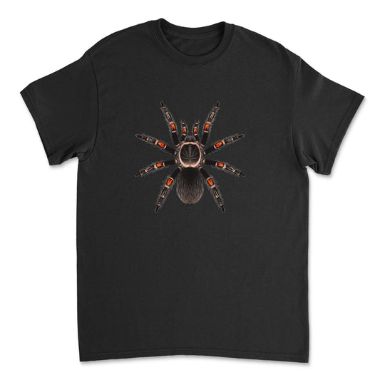 Mexican Flame Knee Tarantula (Brachypelma auratum) Art T-Shirt from Mingo Art