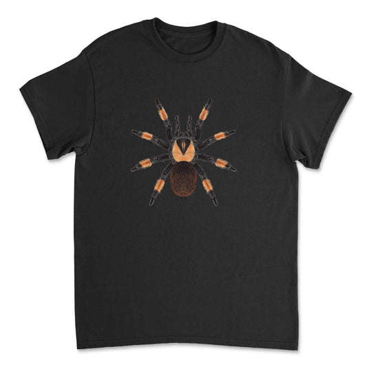 Mexican Red Leg Tarantula (Brachypelma emilia) Art T-Shirt from Mingo Art