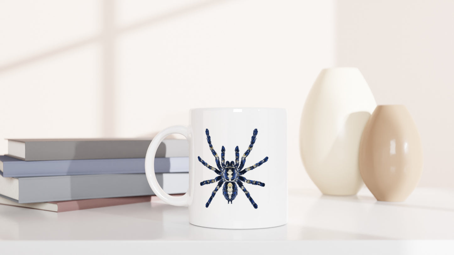 Gooty Sapphire Tarantula, Poecilotheria Metallica, Ceramic Graphic Mug from The Silk Ranch
