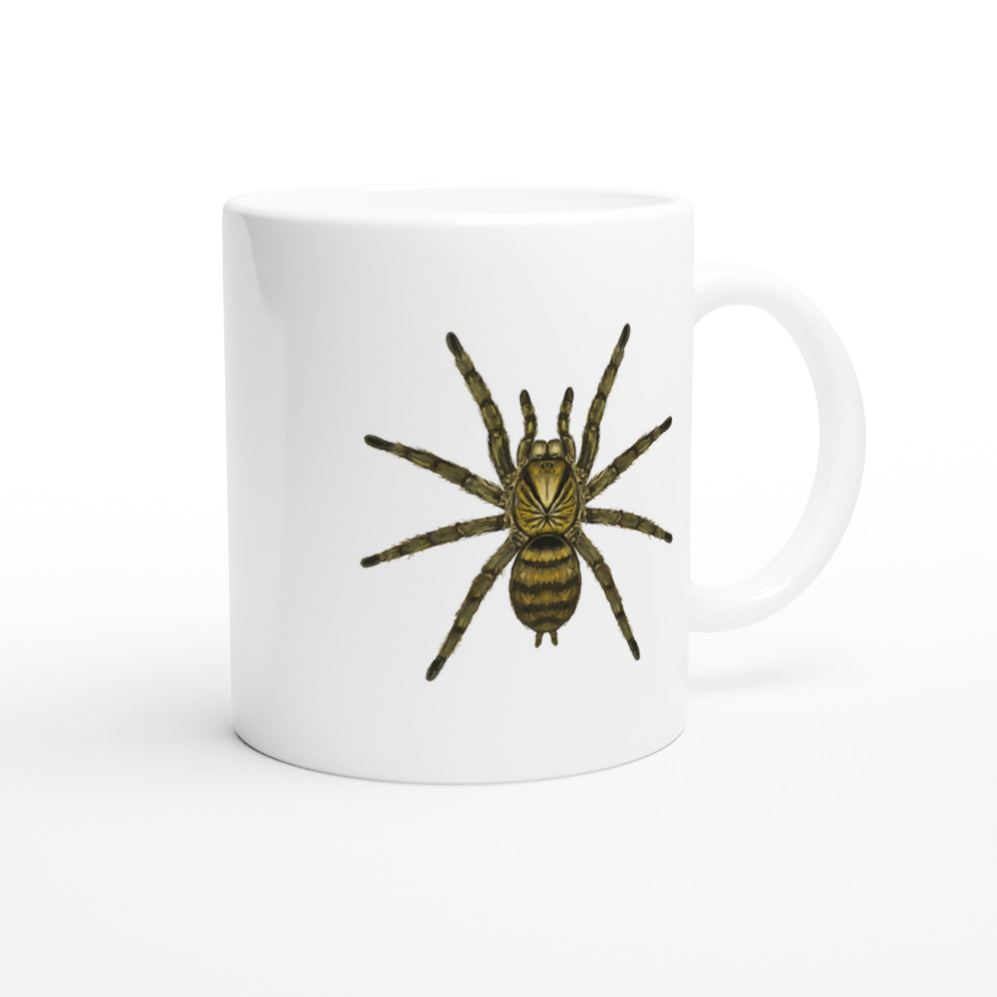 Trinidad Olive Tarantula, Neoholothele Incei, Ceramic Graphic Mug from The Silk Ranch