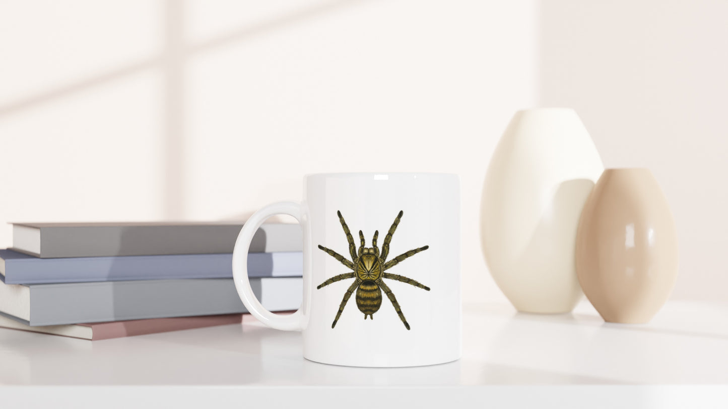 Trinidad Olive Tarantula, Neoholothele Incei, Ceramic Graphic Mug from The Silk Ranch